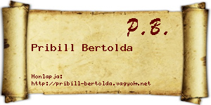 Pribill Bertolda névjegykártya